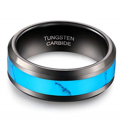 Turquoise Mens Black Band Ring