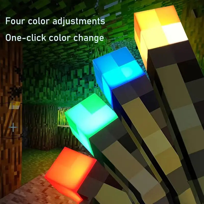 ✨Upgraded Pixel Torch Lamp · USB Powered · Handheld & Wall-Mount · Gamer Decor & Party Light