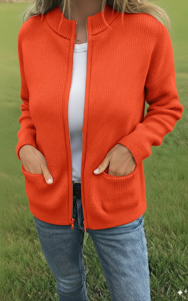 ⏰ LAST DAY SAVE 49% 💥2025 Round Neck Zipper Knitted Jacket