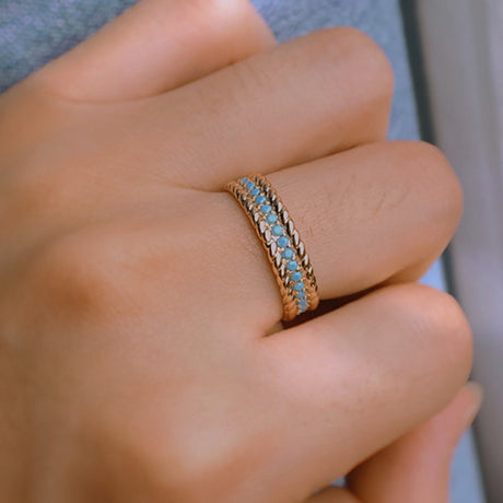 Turquoise Twist Band Ring