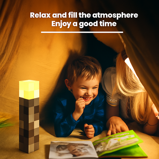 ✨Upgraded Pixel Torch Lamp · USB Powered · Handheld & Wall-Mount · Gamer Decor & Party Light