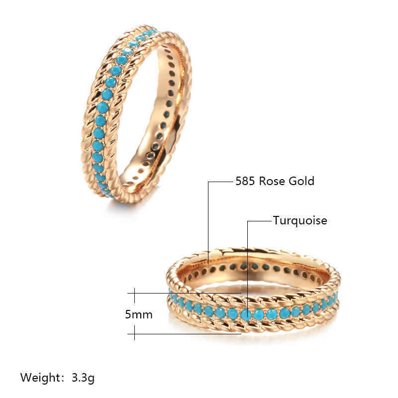 Turquoise Twist Band Ring