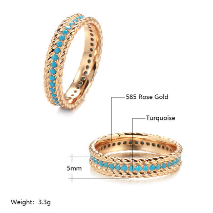 Turquoise Twist Band Ring