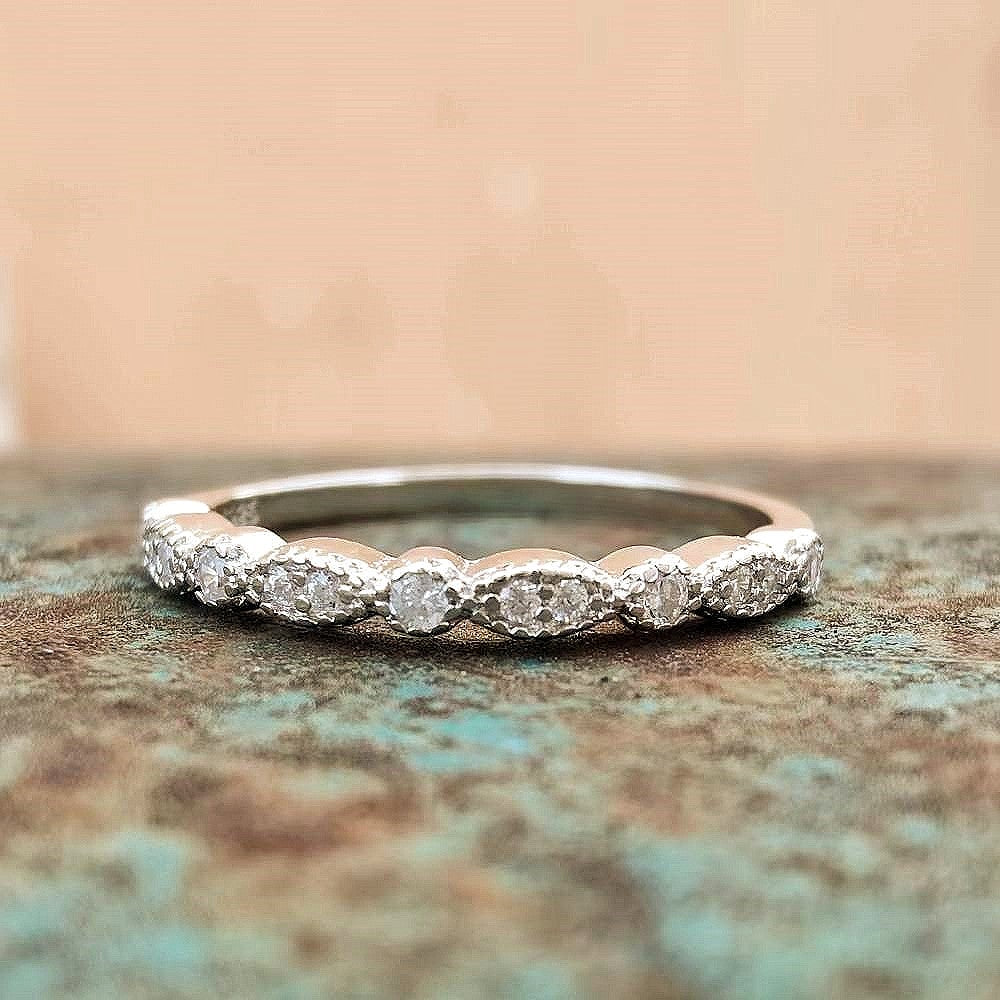 3pc Diamond Sterling Silver Vintage Turquoise Ring Set