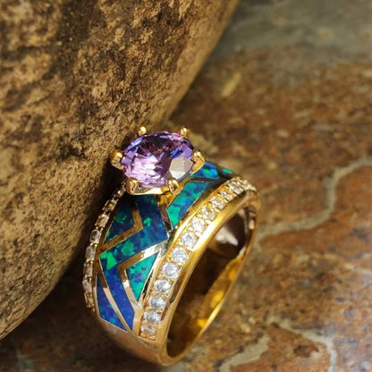 Sapphire Opal Engagement Ring
