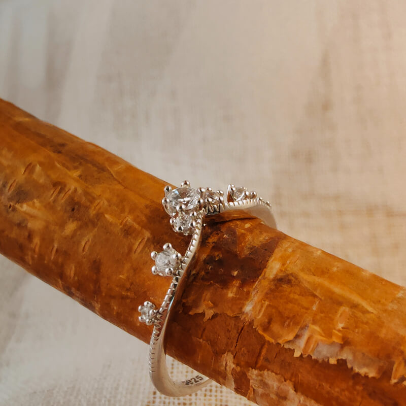 Sterling Silver Flower Vintage Band Ring