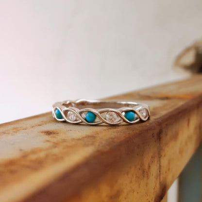 Sterling Silver Western Turquoise Diamond Engagement Rings