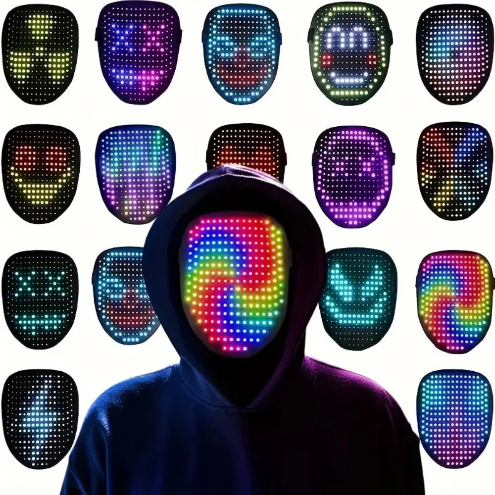 Magic Gesture LED Party Mask 🎭 + FREE LED Glow Gloves (Limited Time!)