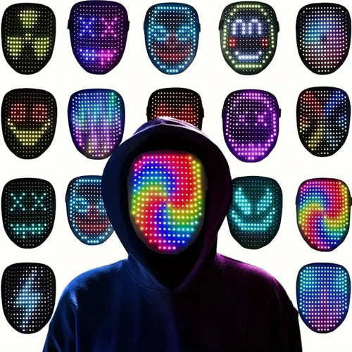 Magic Gesture LED Party Mask 🎭 + FREE LED Glow Gloves (Limited Time!)